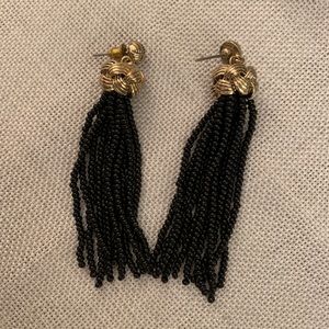 Black fringe earrings